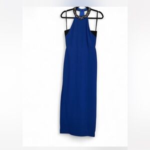 BCBGMaxazria halter Blue maxi dress